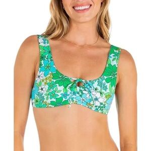 Hurley Floral Bikini Top with Keyhole Detail